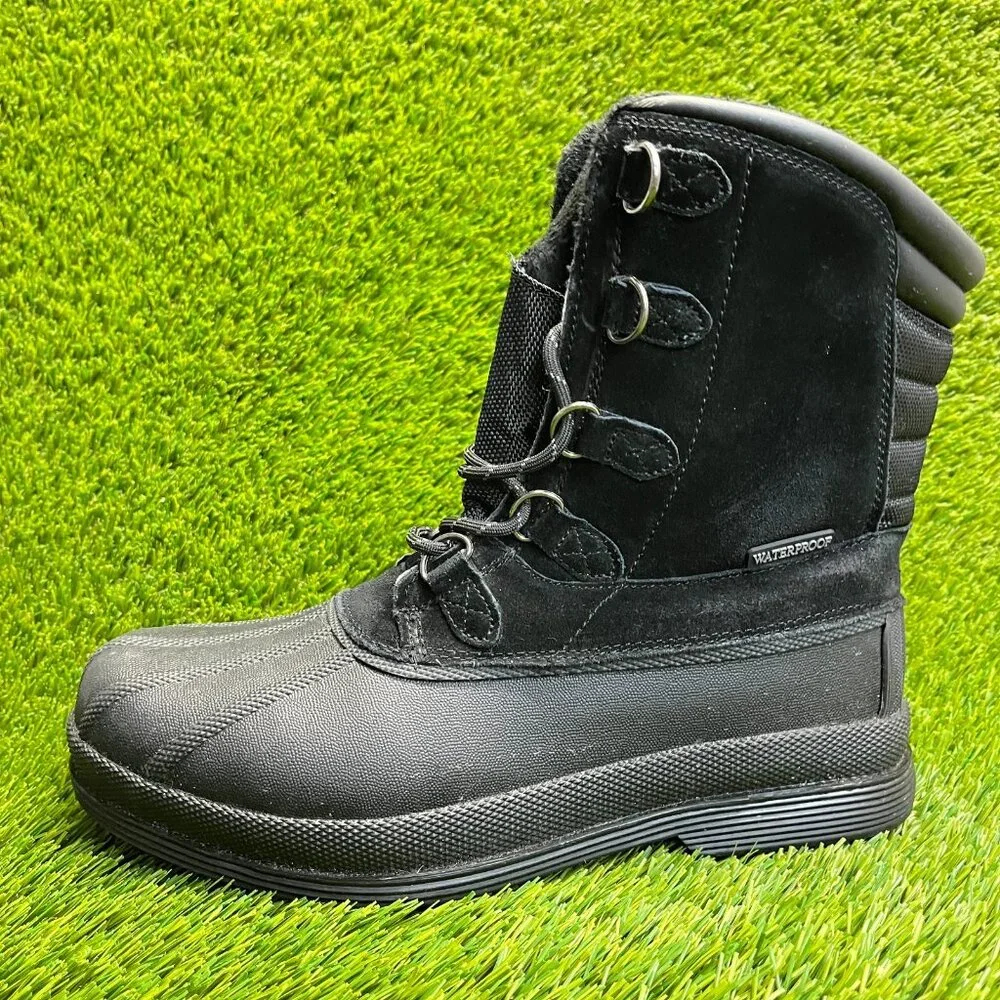 Nortiv 8 Mens Size 9 Black Outdoor Insulated Waterproof Work Winter Snow Boots